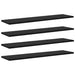 Raft pentru cărți 4 pcs Negru 80 x 20 x 1,5 cm Lemn compozit - WALTI WALTI