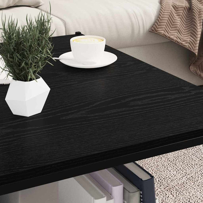 Raft pentru cărți 4 pcs Negru 80 x 40 x 1.5 cm Lemn compozit - WALTI WALTI