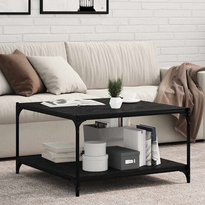 Raft pentru cărți 4 pcs Negru 80 x 40 x 1.5 cm Lemn compozit - WALTI WALTI