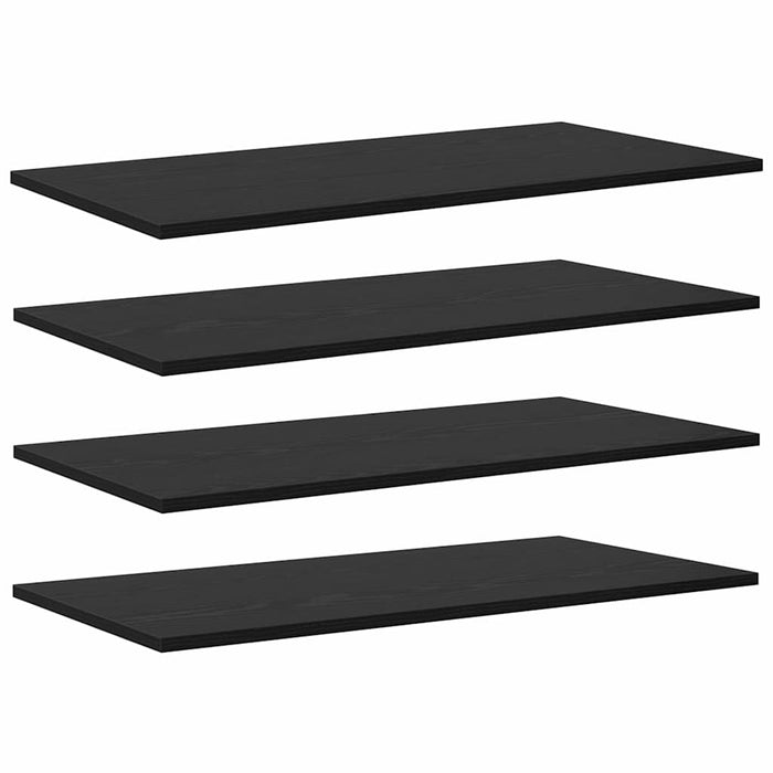 Raft pentru cărți 4 pcs Negru 80 x 40 x 1.5 cm Lemn compozit - WALTI WALTI