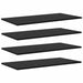 Raft pentru cărți 4 pcs Negru 80 x 40 x 1.5 cm Lemn compozit - WALTI WALTI