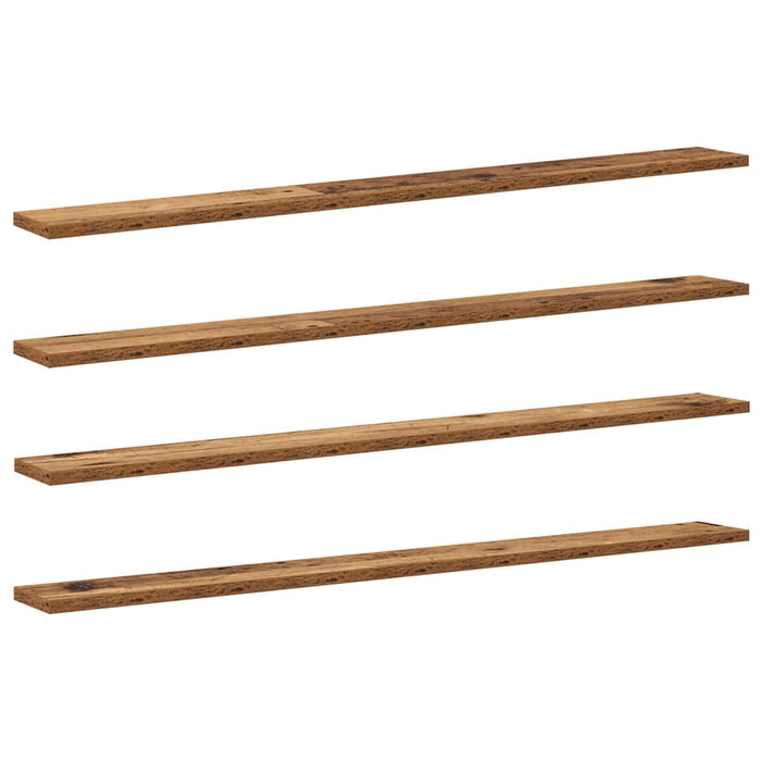 Raft pentru cărți 4 pcs Maro 100 x 10 x 1.5 cm Lemn compozit - WALTI WALTI