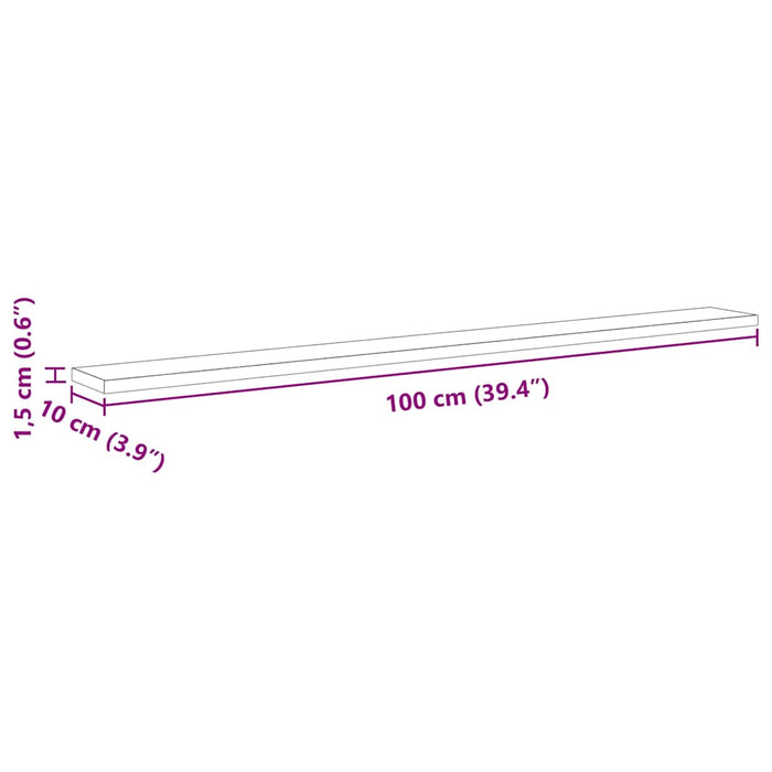 Raft pentru cărți 4 pcs Maro 100 x 10 x 1.5 cm Lemn compozit - WALTI WALTI