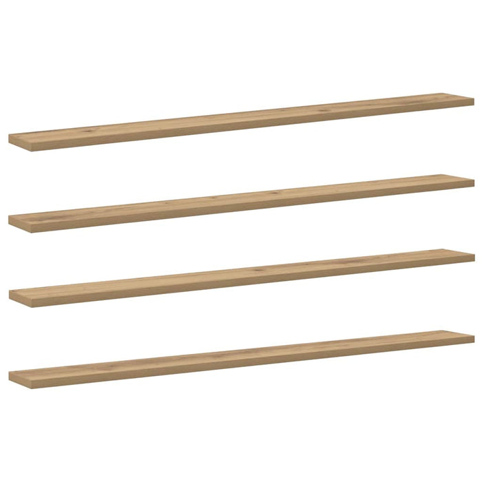 Raft pentru cărți 4 pcs Maro 100 x 10 x 1.5 cm Lemn compozit - WALTI WALTI