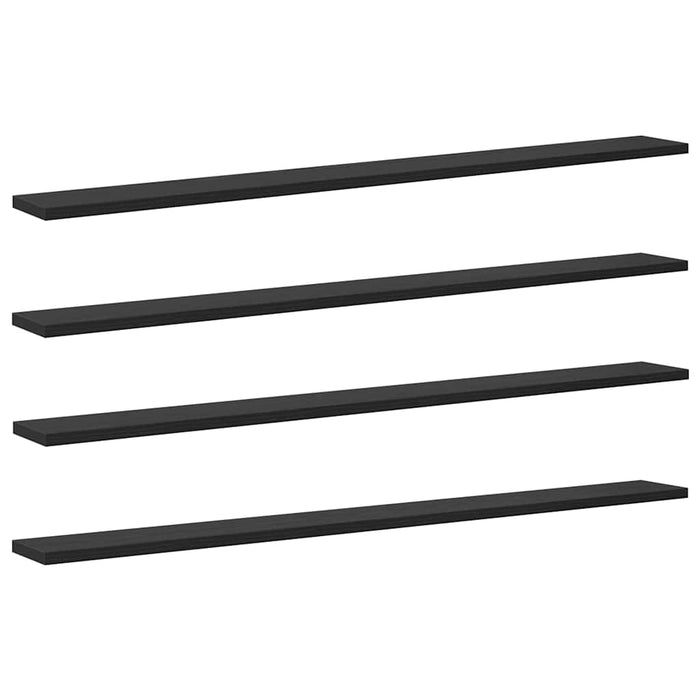 Raft pentru cărți 4 pcs Negru 100 x 10 x 1,5 cm Lemn compozit - WALTI WALTI
