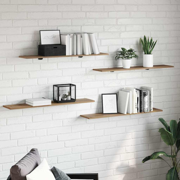 Raft pentru cărți 4 pcs Maro 100 x 20 x 1,5 cm Lemn compozit - WALTI WALTI