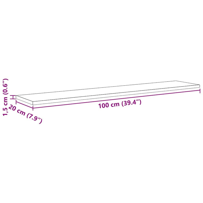 Raft pentru cărți 4 pcs Maro 100 x 20 x 1,5 cm Lemn compozit - WALTI WALTI