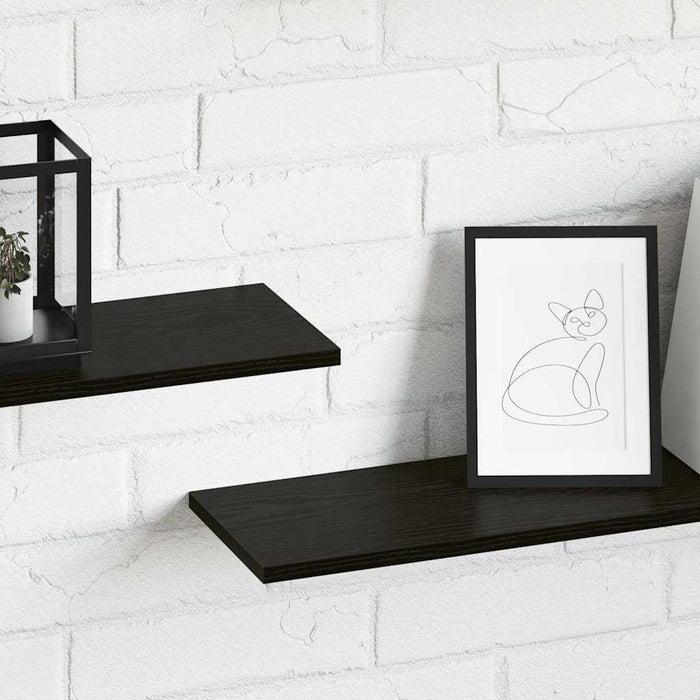 Raft pentru cărți 4 pcs Negru 100 x 20 x 1,5 cm Lemn compozit - WALTI WALTI