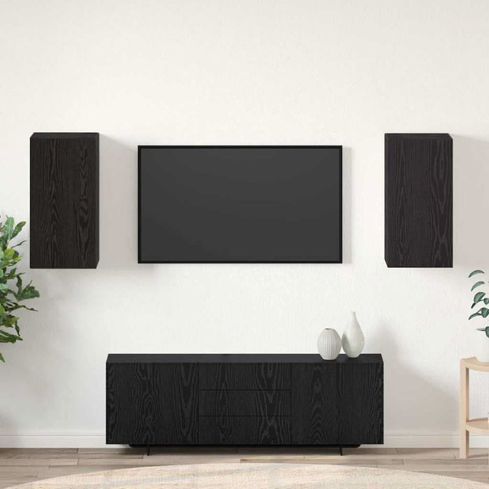 Dulap pentru TV pe Perete 2 pcs Stejar Negru 30,5 x 30 x 60 cm - WALTI WALTI