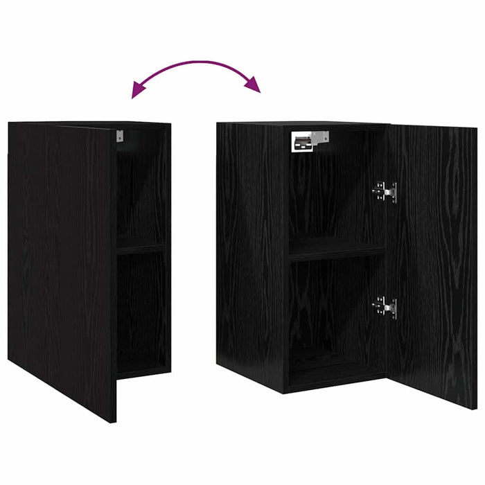 Dulap pentru TV pe Perete 2 pcs Stejar Negru 30,5 x 30 x 60 cm - WALTI WALTI