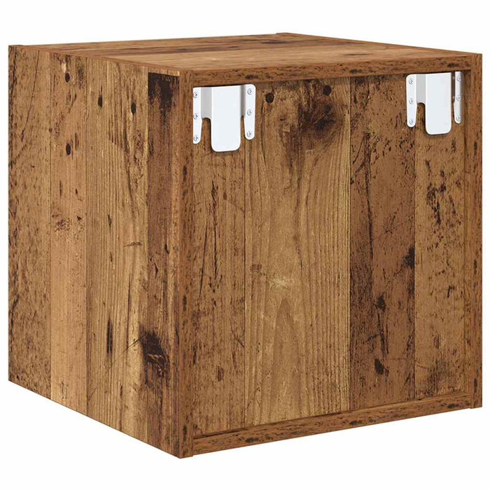 Dulap de perete 2 pcs Lemn vechi 37 x 37 x 37 cm Lemn compozit - WALTI WALTI