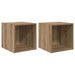 Dulap de perete cu raft 2 pcs stejar artizanal 37 x 37 x 37 cm - WALTI WALTI