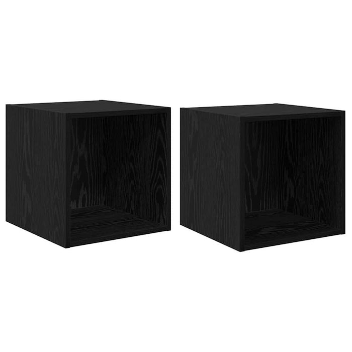 Dulap de perete cu raft 2 pcs Stejar Negru 37 x 37 x 37 cm - WALTI WALTI