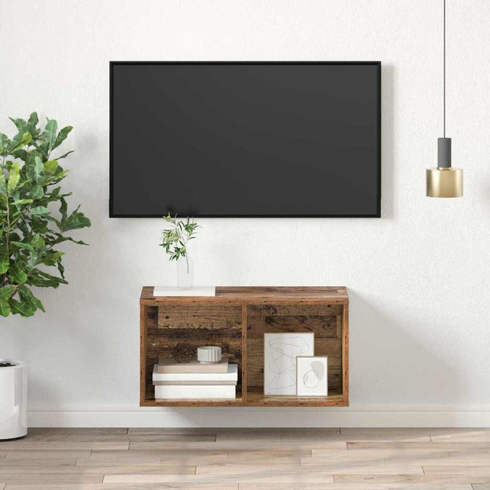 Dulap TV Pe perete Lemn vechi 37 x 37 x 72 cm Lemn compozit - WALTI WALTI