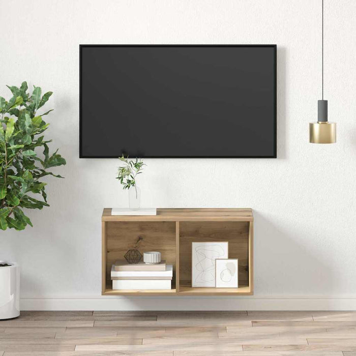 Dulap TV stejar artizanal 37 x 37 x 72 cm Lemn compozit - WALTI WALTI