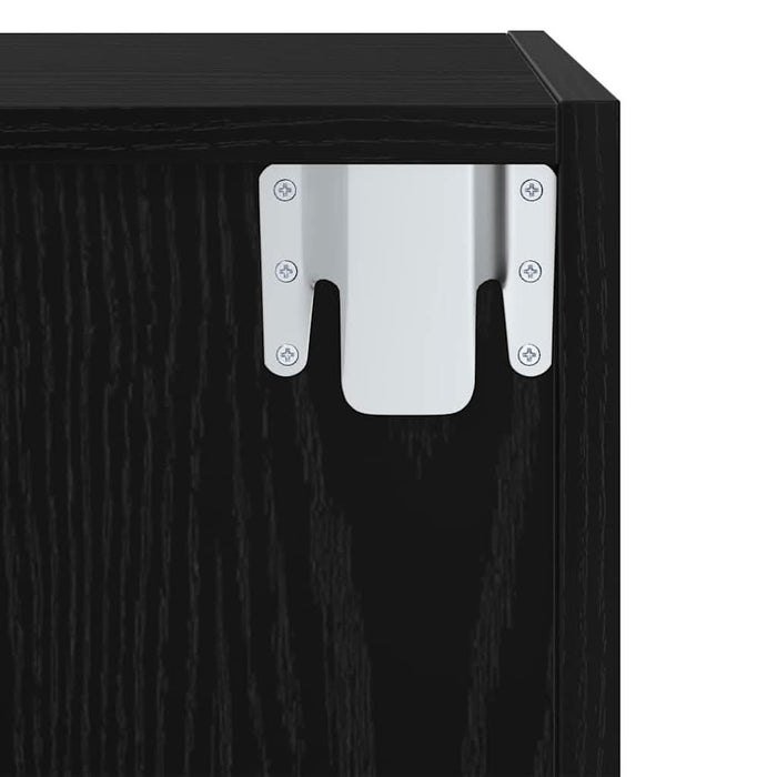 Dulap TV Pe perete Stejar negru 37 x 37 x 72 cm Lemn compozit - WALTI WALTI