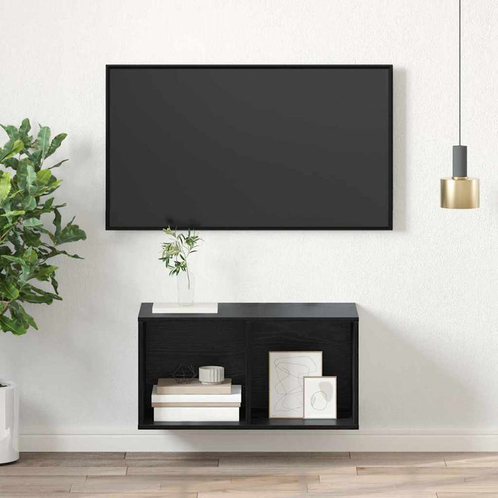 Dulap TV Pe perete Stejar negru 37 x 37 x 72 cm Lemn compozit - WALTI WALTI