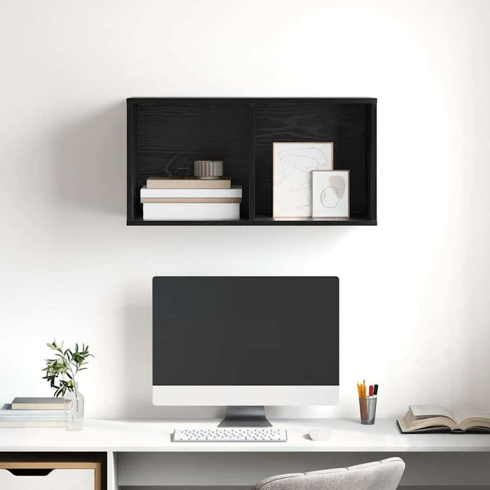 Dulap TV Pe perete Stejar negru 37 x 37 x 72 cm Lemn compozit - WALTI WALTI