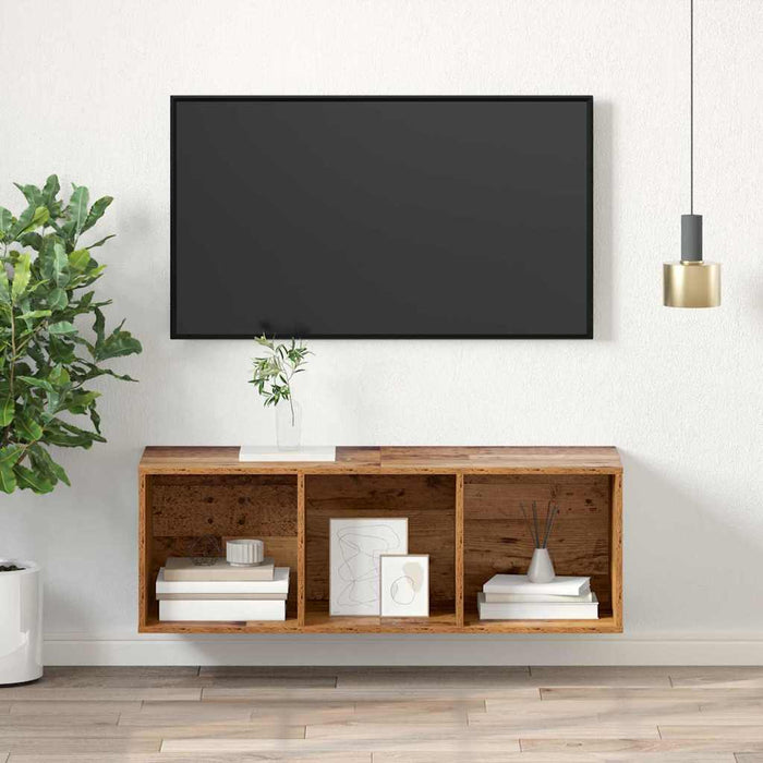 Dulap TV Pe perete Lemn vechi 37 x 37 x 107 cm Lemn compozit - WALTI WALTI