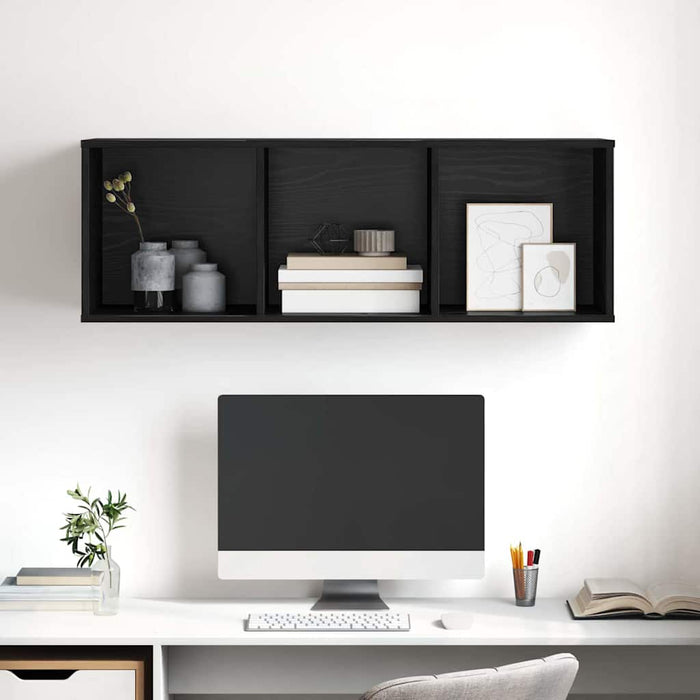 Dulap TV Pe perete Stejar negru 37 x 37 x 107 cm Lemn compozit - WALTI WALTI