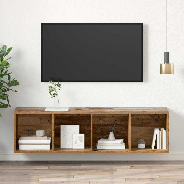 Dulap TV Pe perete Lemn vechi 37 x 37 x 142.5 cm Lemn compozit - WALTI WALTI