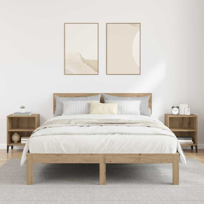 Dulap de noapte 2 pcs Stejar Artizanal 40 x 30 x 50 cm - WALTI WALTI