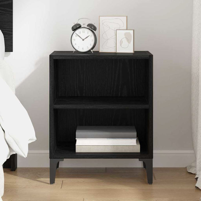 Dulap de noapte Stejar Negru 40 x 30 x 50 cm Lemn compozit - WALTI WALTI