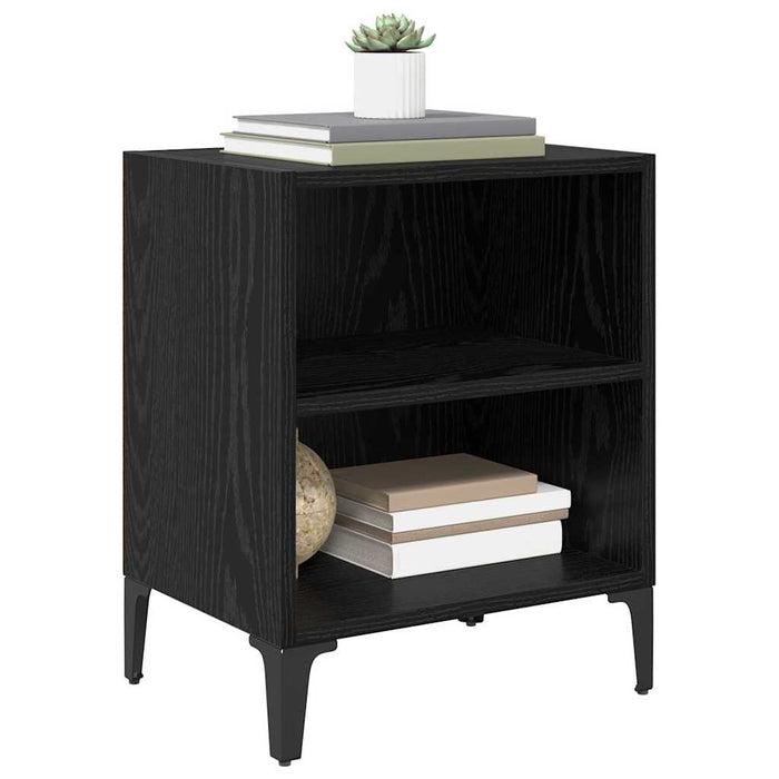 Dulap de noapte Stejar Negru 40 x 30 x 50 cm Lemn compozit - WALTI WALTI