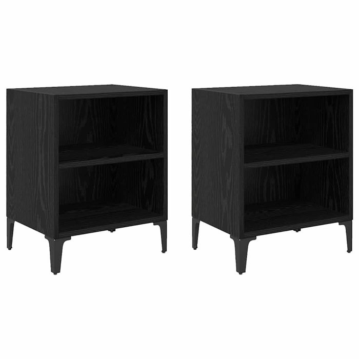 Dulap de noapte 2 pcs Stejar Negru 40 x 30 x 50 cm - WALTI WALTI