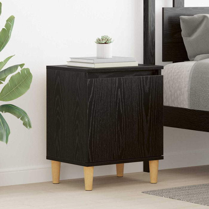 Dulap de noapte Stejar Negru 40 x 30 x 50 cm Lemn compozit - WALTI WALTI