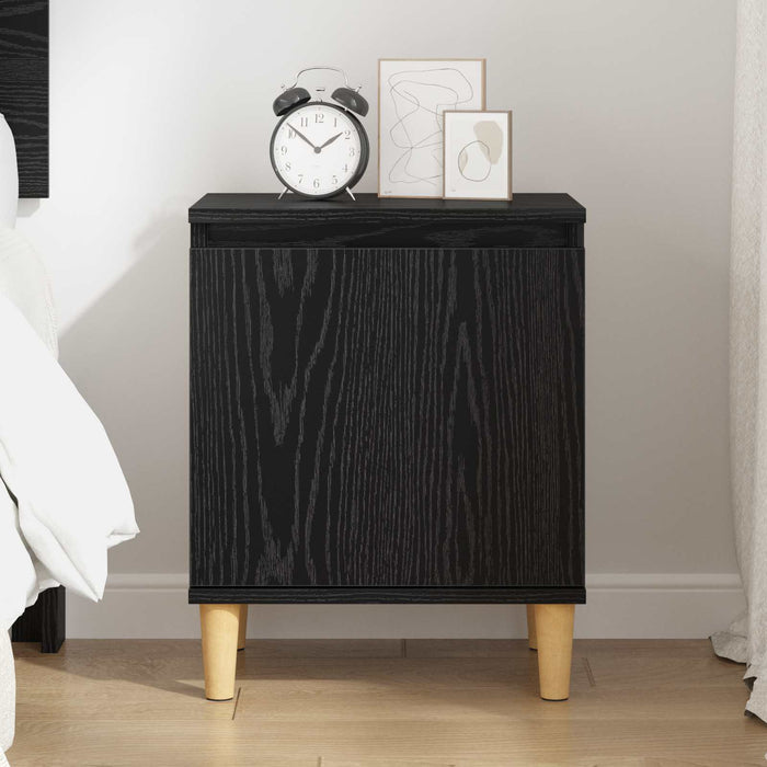 Dulap de noapte Stejar Negru 40 x 30 x 50 cm Lemn compozit - WALTI WALTI