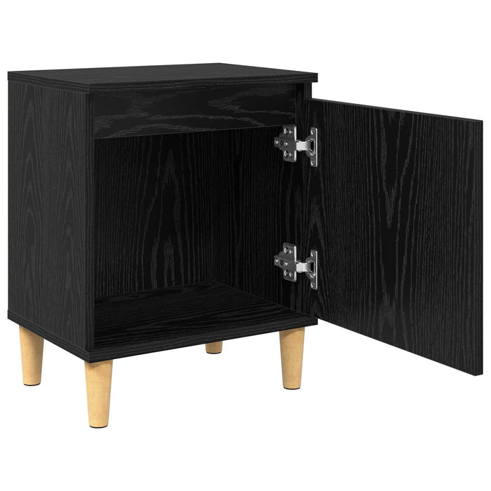 Dulap de noapte Stejar Negru 40 x 30 x 50 cm Lemn compozit - WALTI WALTI