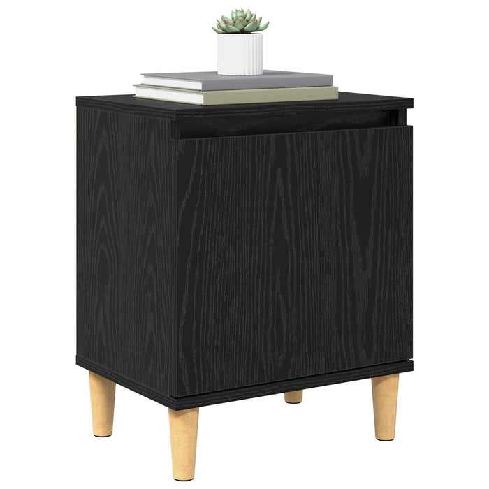 Dulap de noapte Stejar Negru 40 x 30 x 50 cm Lemn compozit - WALTI WALTI