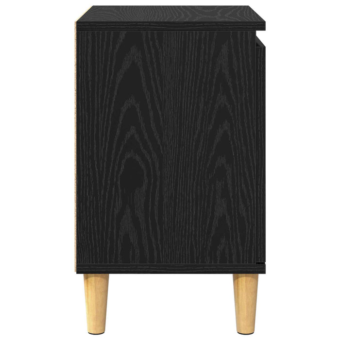 Dulap de noapte Stejar Negru 40 x 30 x 50 cm Lemn compozit - WALTI WALTI