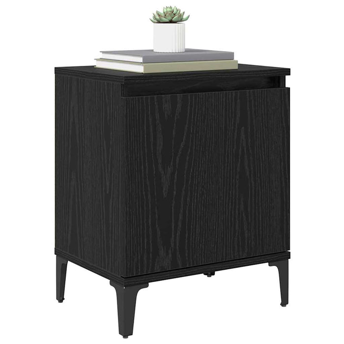 Dulap de noapte Stejar Negru 40 x 30 x 50 cm Lemn compozit - WALTI WALTI