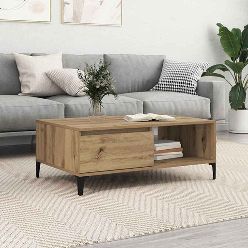 Masă de cafea stejar artizanal 90 x 60 x 35 cm Lemn compozit - WALTI WALTI