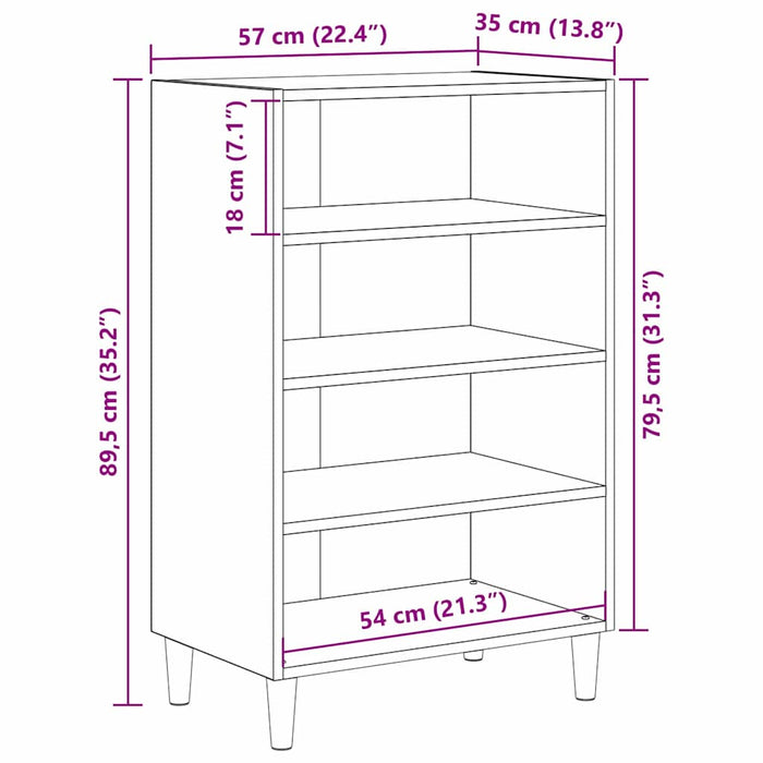 Bufet Stejar Negru 57 x 35 x 89.5 cm Lemn compozit - WALTI WALTI