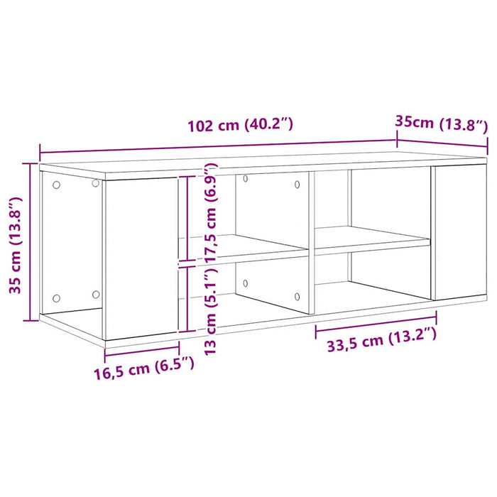 Dulap pentru TV Montat pe Perete Stejar negru 102 x 35 x 35 cm - WALTI WALTI