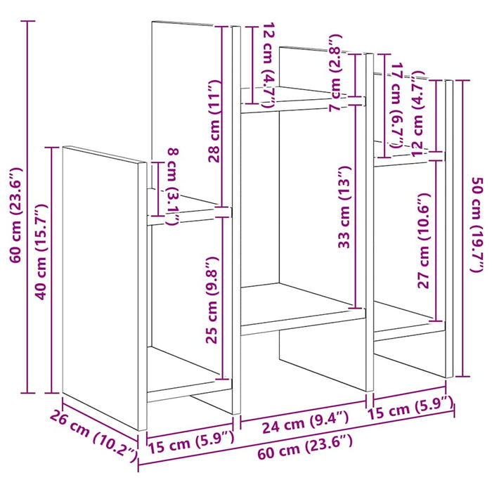 Dulap lateral Lemn vechi 60 x 26 x 60 cm Lemn compozit - WALTI WALTI