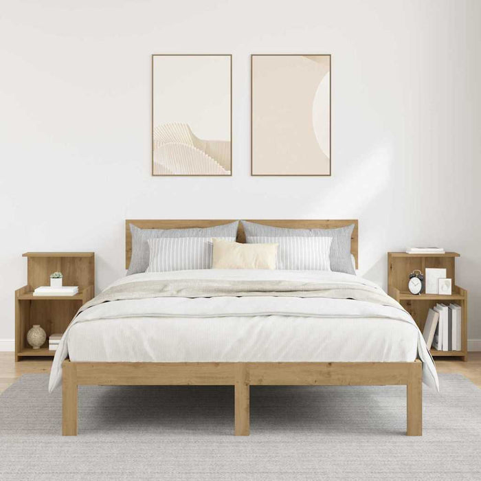 Dulap de noapte 2 pcs Stejar Artizanal 40 x 35 x 60 cm - WALTI WALTI