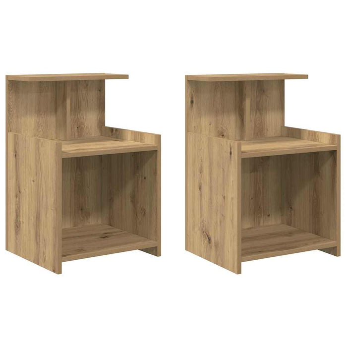 Dulap de noapte 2 pcs Stejar Artizanal 40 x 35 x 60 cm - WALTI WALTI