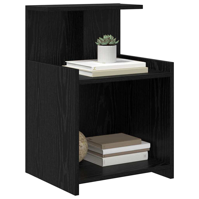 Dulap de noapte Stejar Negru 40 x 35 x 60 cm Lemn compozit - WALTI WALTI