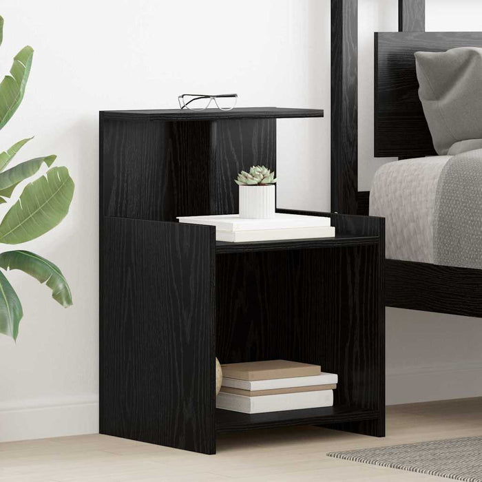 Dulap de noapte 2 pcs Stejar Negru 40 x 35 x 60 cm - WALTI WALTI