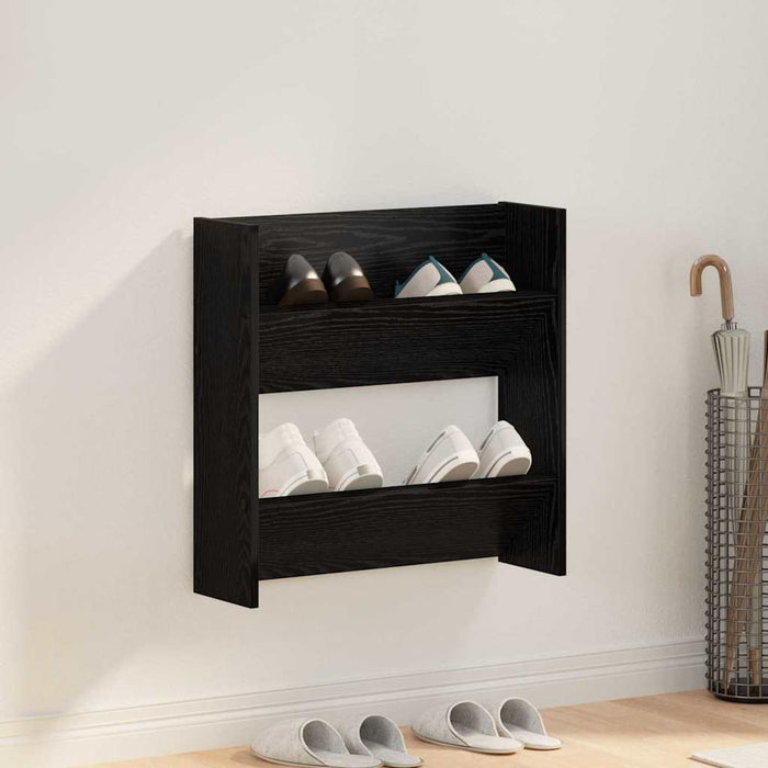 Dulap pentru pantofi Stejar Negru 60 x 18 x 60 cm Lemn compozit - WALTI WALTI