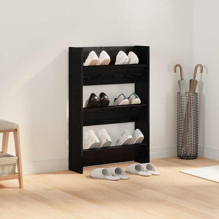 Dulap pentru pantofi Stejar Negru 60 x 18 x 90 cm Lemn compozit - WALTI WALTI