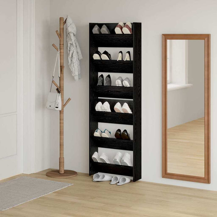 Dulap pentru pantofi cu raft 2 pcs Stejar Negru 60 x 18 x 90 cm - WALTI WALTI