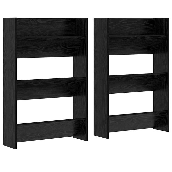 Dulap pentru pantofi cu raft 2 pcs Stejar Negru 60 x 18 x 90 cm - WALTI WALTI