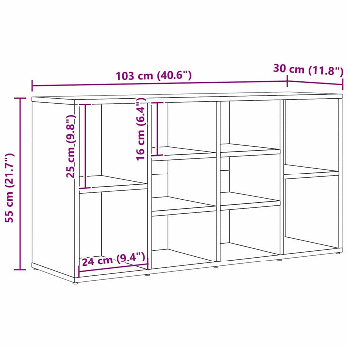 Bancă pentru pantofi cu raft Lemn vechi 103 x 30 x 54,5 cm - WALTI WALTI