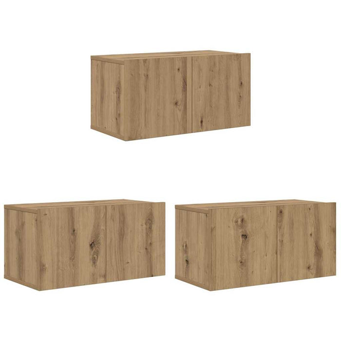 Set comodă TV 3 buc. Maro Lemn prelucrat WALTI