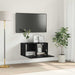 Set comodă TV Pe perete Negru 60 x 30 x 30 cm Lemn compozit - WALTI WALTI
